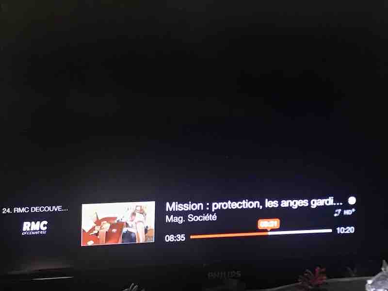 écran noir sur le canal de RMC Découverte sur la TV d'Orange