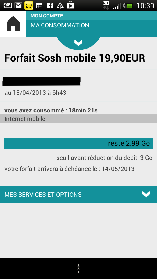 Suivi Conso Data sur My Sosh