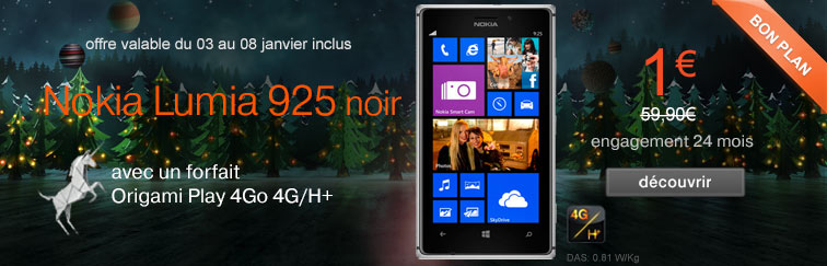Le Nokia Lumia 925 en bon plan du Web Orange 4G