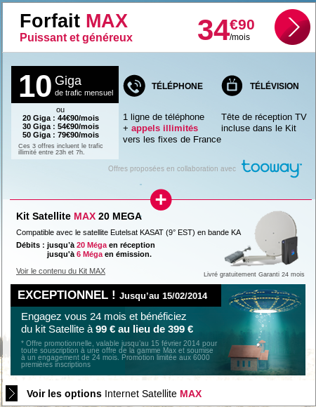 Forfait Internet Satellite Max