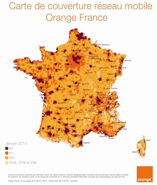 Carte du réseau 4G