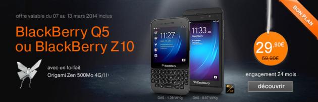 Bon plan du web 4G orange Blackberry