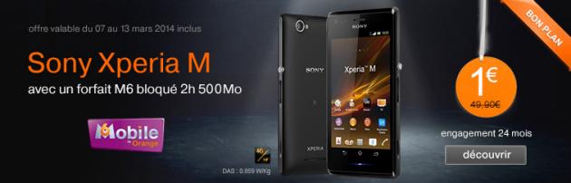 Bon plan orange Sony Xperia M