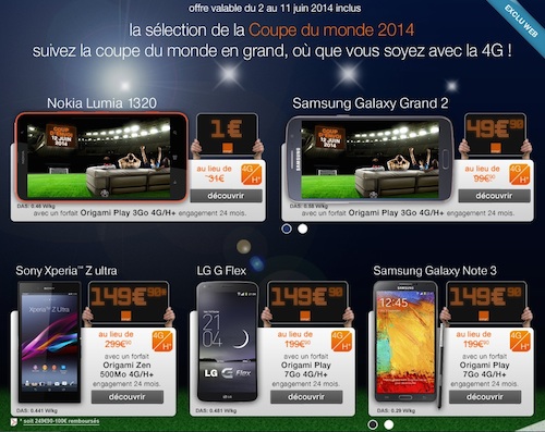 sélection Orange Coupe du Monde de Football 2014